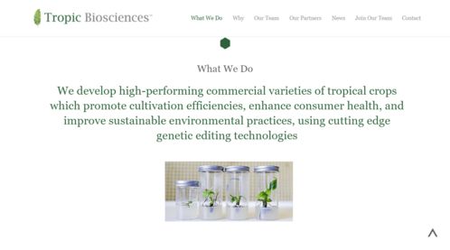 熱帶基因點亮未來 Tropic Biosciences完成2850萬美元B輪融資，引領農業科技變革